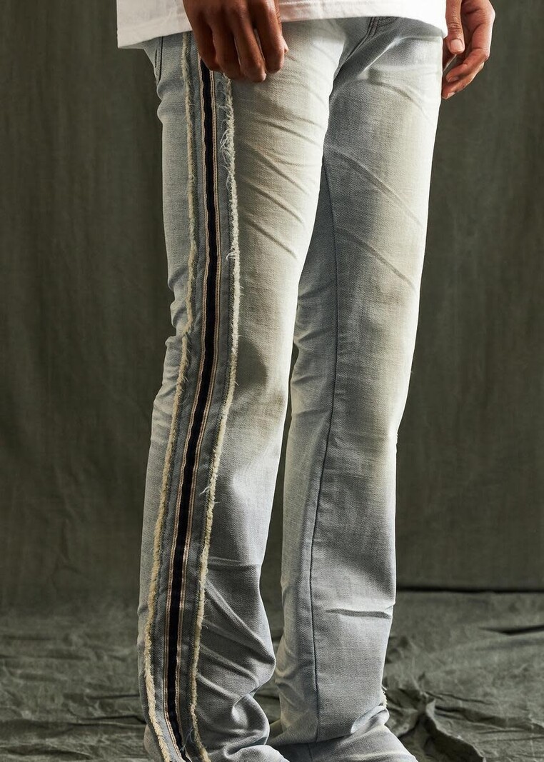 Embellish NYC Embellish : Ross Side Stripes Details Flare Denim