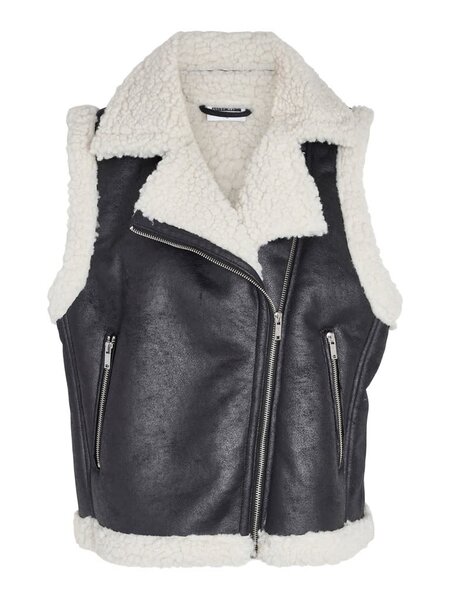 Noisy May Noisy May : Sleeveless Shearling PU Vest