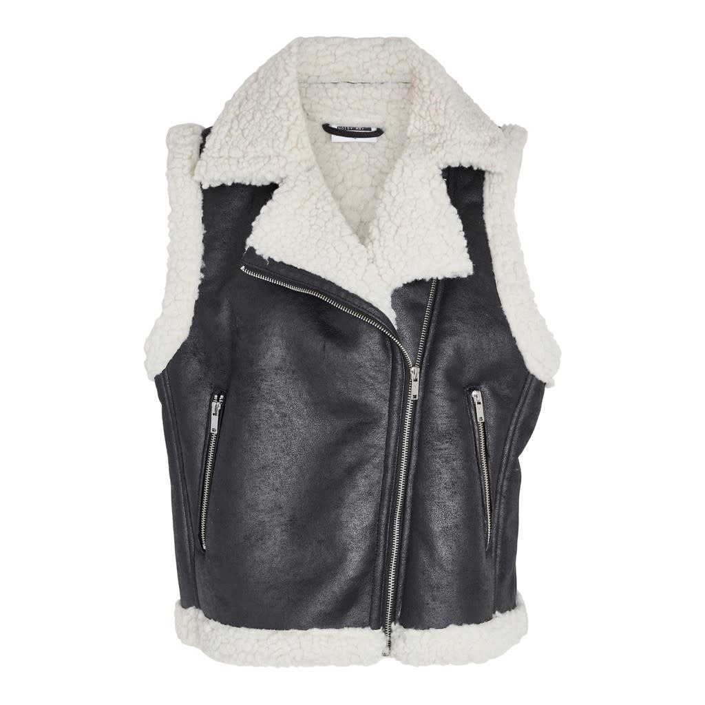 Noisy May Noisy May : Sleeveless Shearling PU Vest