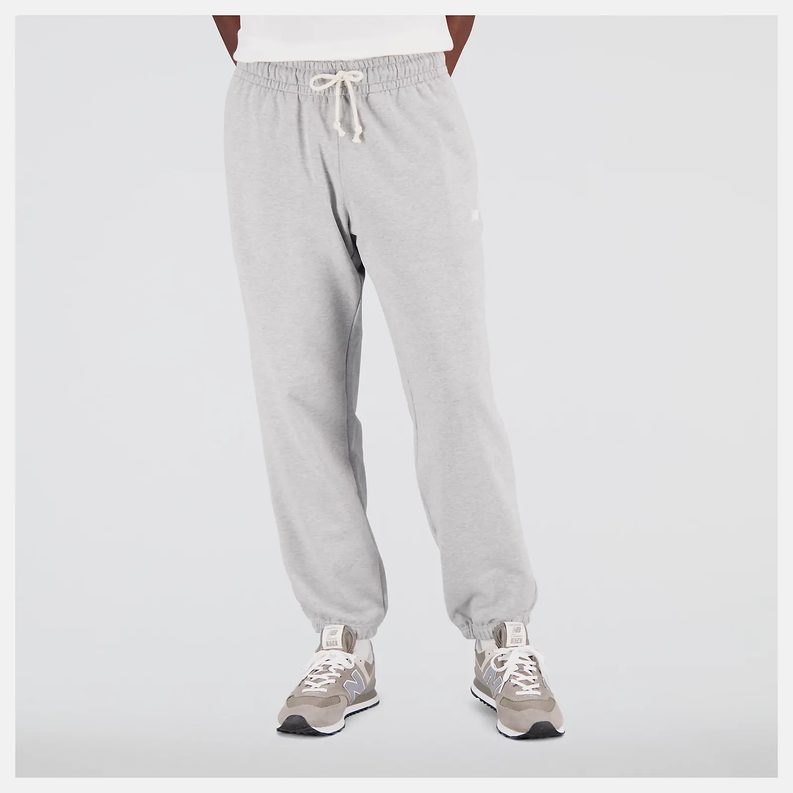 ☆New Balance☆UNI ESS Heritage Warm Up Straight Pants☆Gray Men's Casual, Workout Pants, & Joggers - New Balance