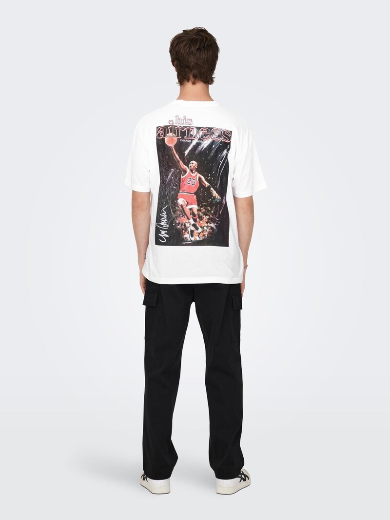 Only & Sons Only & Sons : Relaxed Fit Celebrity SS Tee - White