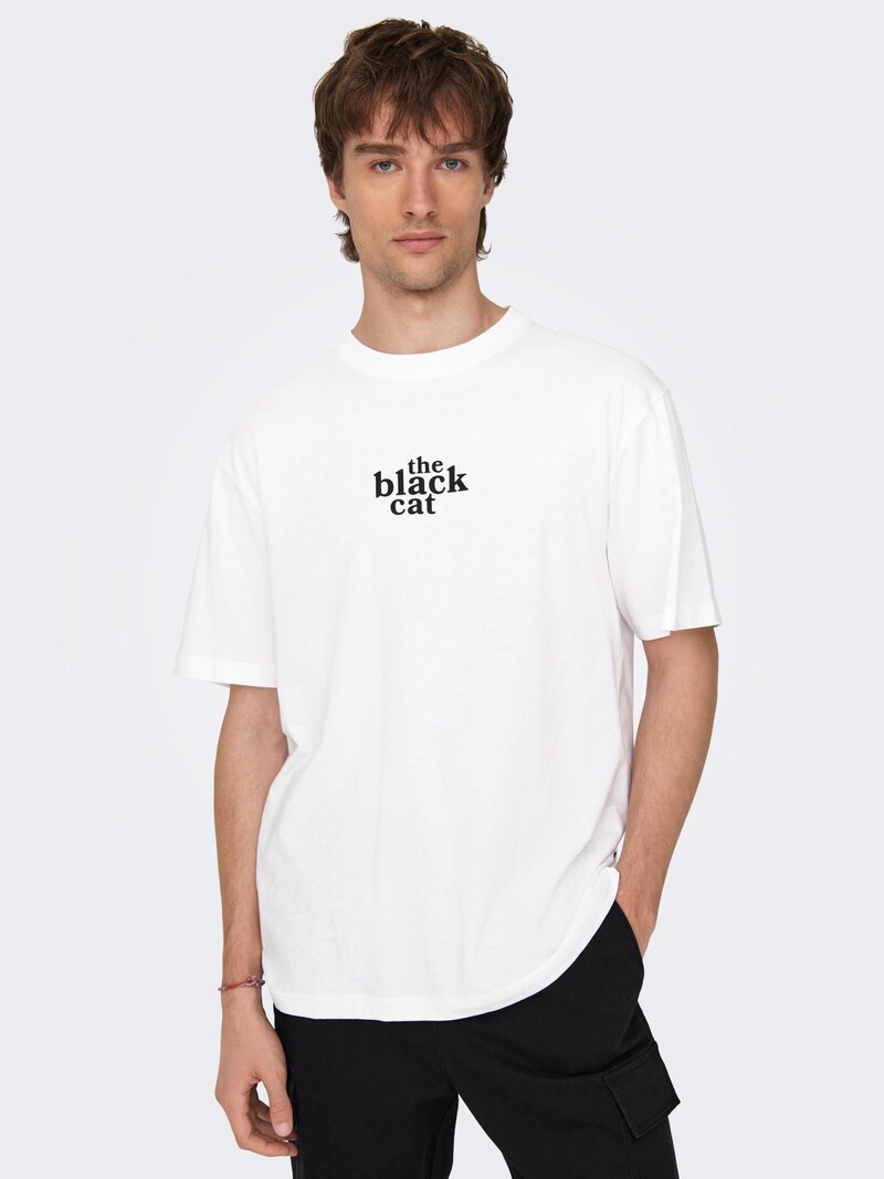 Only & Sons Only & Sons : Relaxed Fit Celebrity SS Tee - White