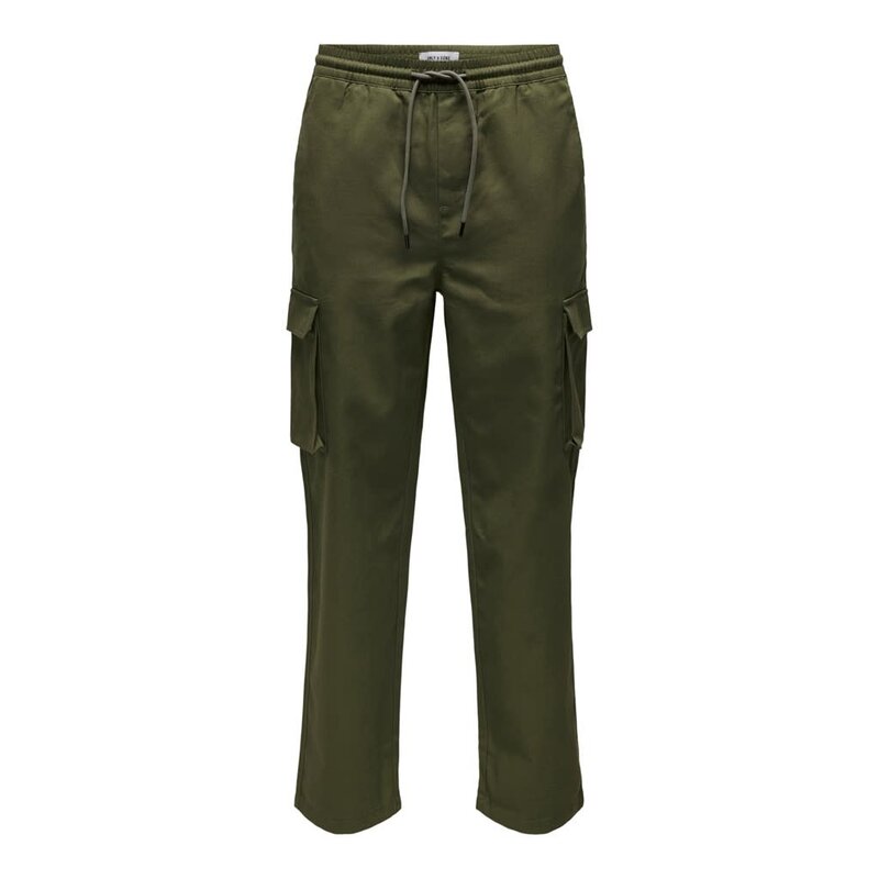 Relaxed Fit Cargo trousers - Dark khaki green - Men