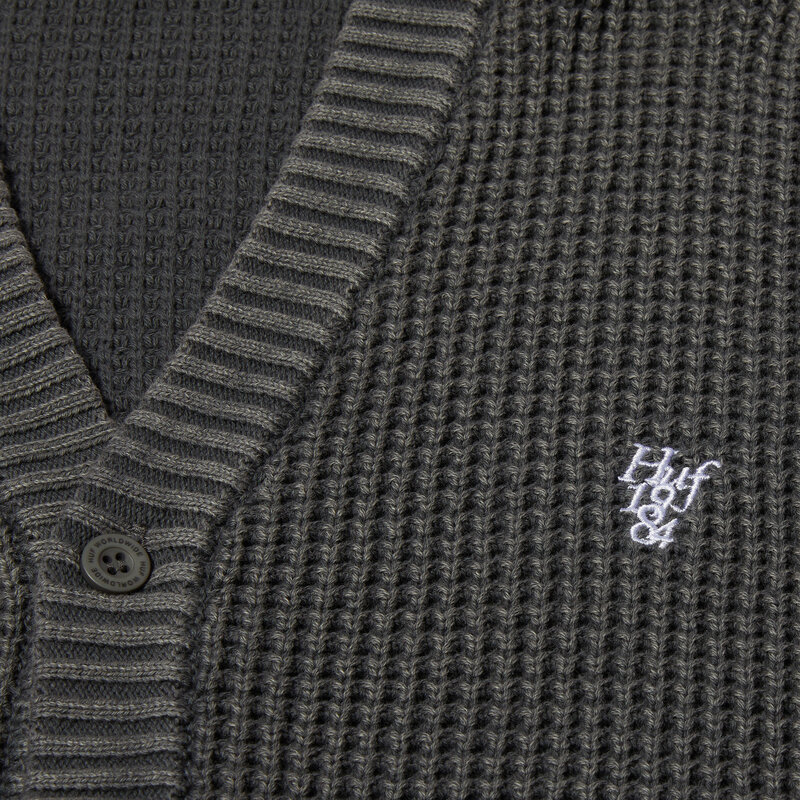 【HUF】2022AW ODBAR LOGO CARDIGAN【XL】BLACK Huf : Coolidge Waffle Cardigan - WLKN