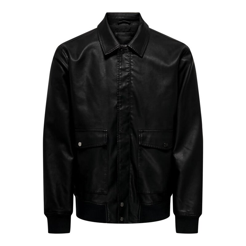 Only & Sons Only & Sons : Collar Faux Leather Jacket