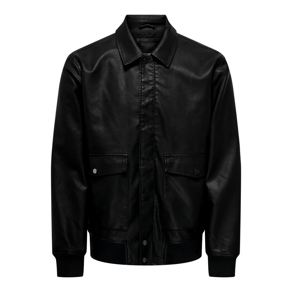 Only and Sons Only & Sons : Collar Faux Leather Jacket