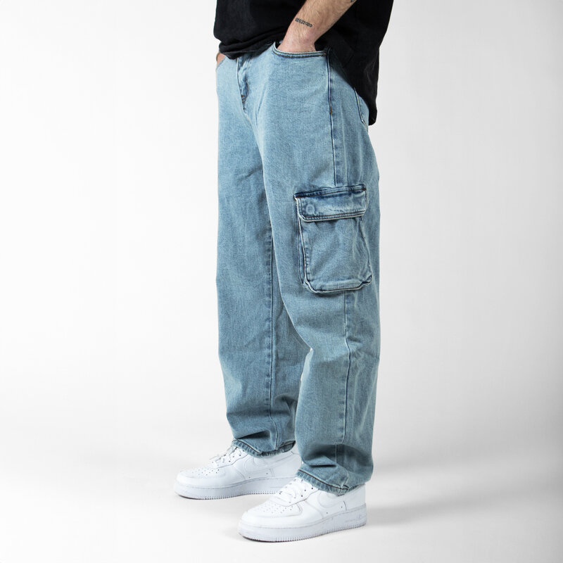 WLKN WLKN : Cargo Baggy Fit Denim Pants