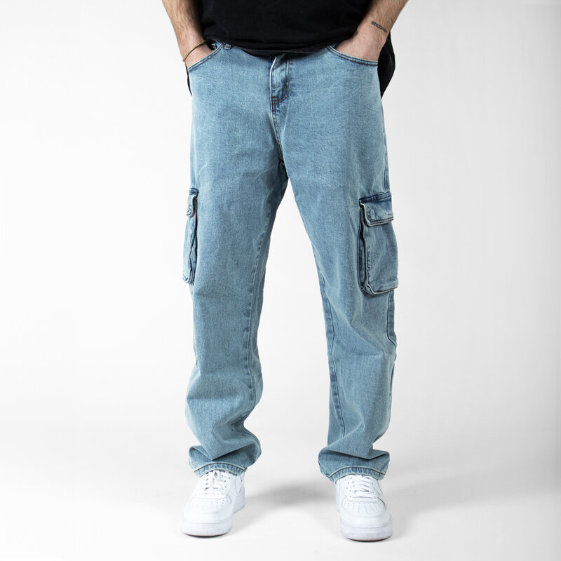 WLKN WLKN : Cargo Baggy Fit Denim Pants