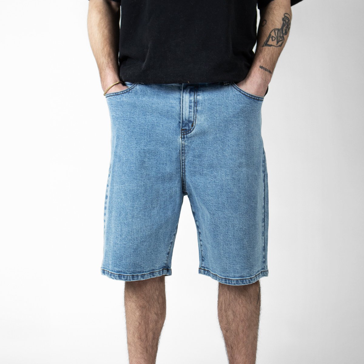 WLKN WLKN : Wall Baggy Fit Denim Shorts