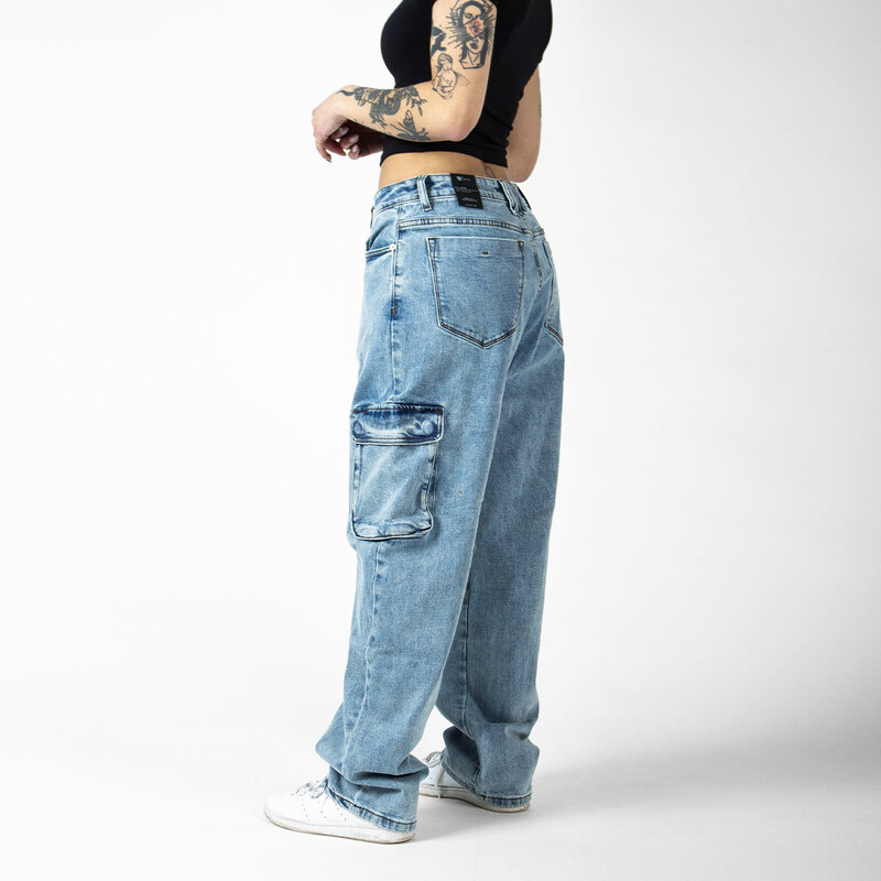 WLKN WLKN : Cargo Baggy Fit Denim Pants