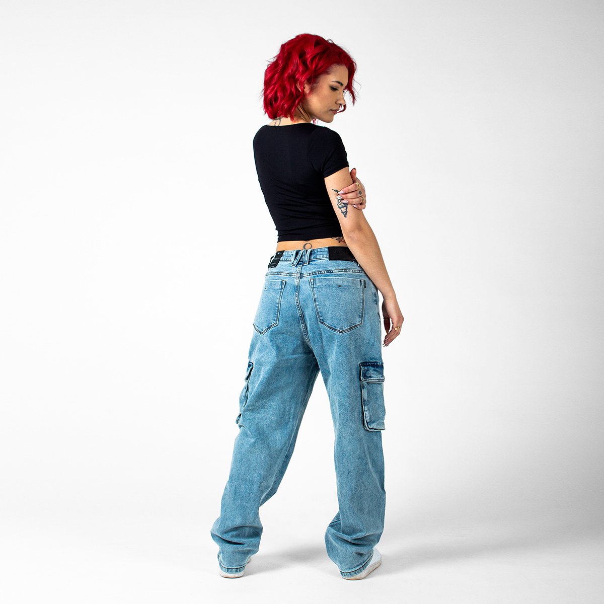 WLKN WLKN : Cargo Baggy Fit Denim Pants