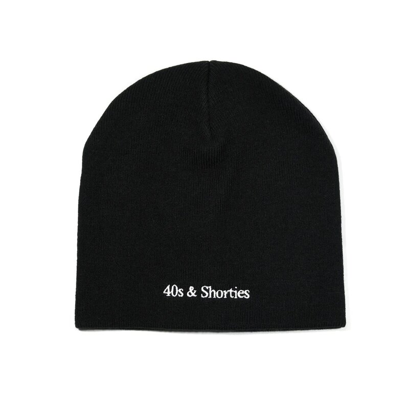 40s and Shorties 40's & Shorties : Text Logo Skull Beanie - Black