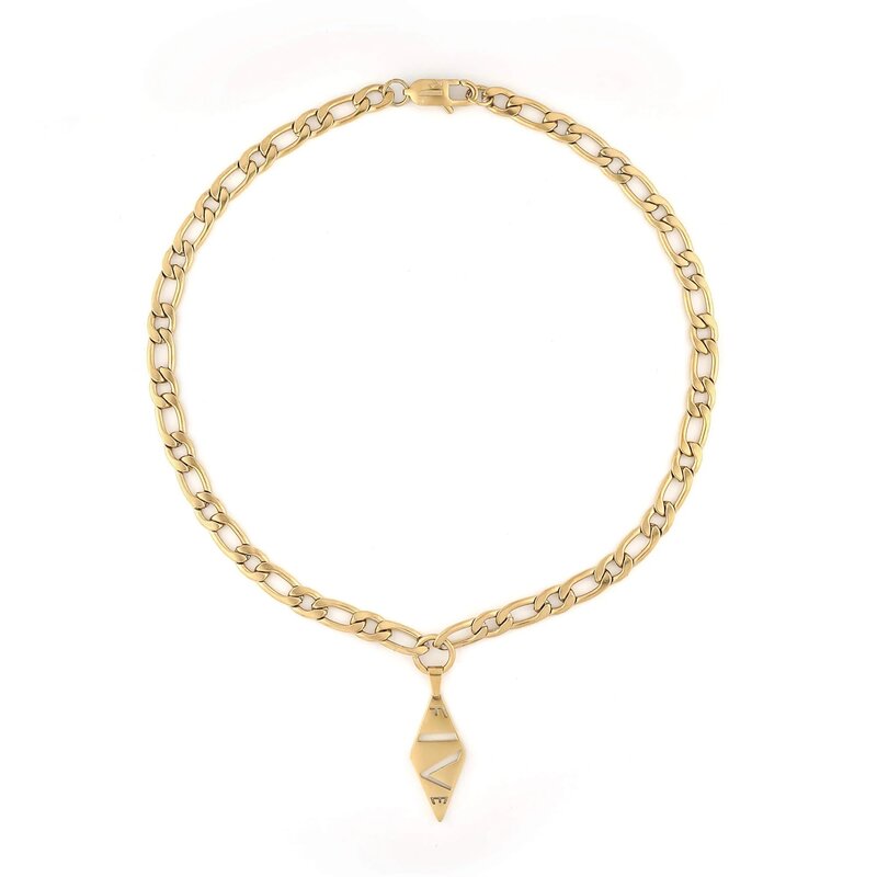 Five Jwlry Five Jwlry : Sevan Figaro Pendant Necklace - Gold