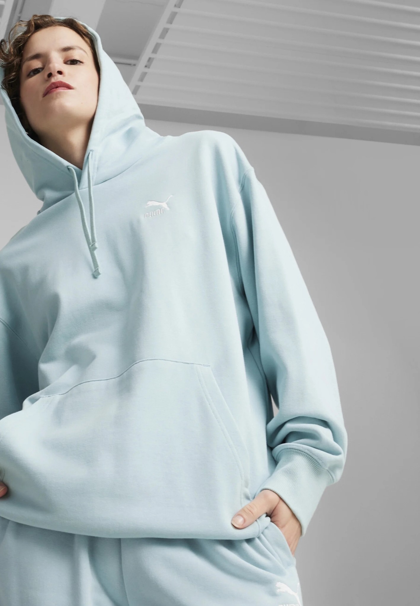 Turquoise puma hoodie hotsell