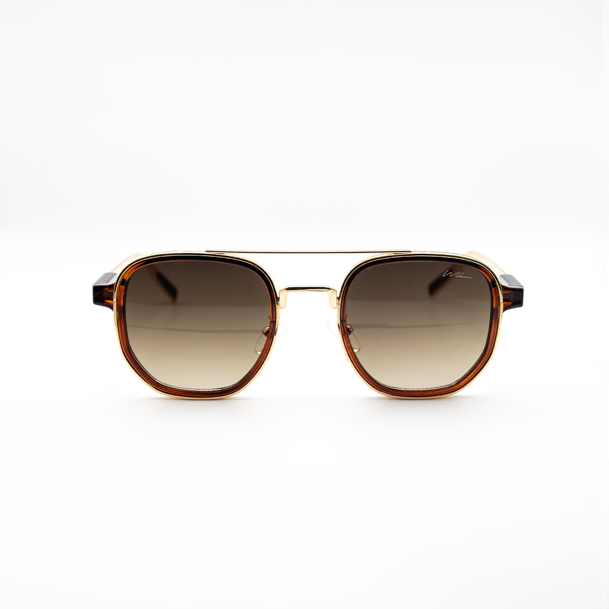 WLKN WLKN : Seeley Gold Frame Sunglasses - Brown
