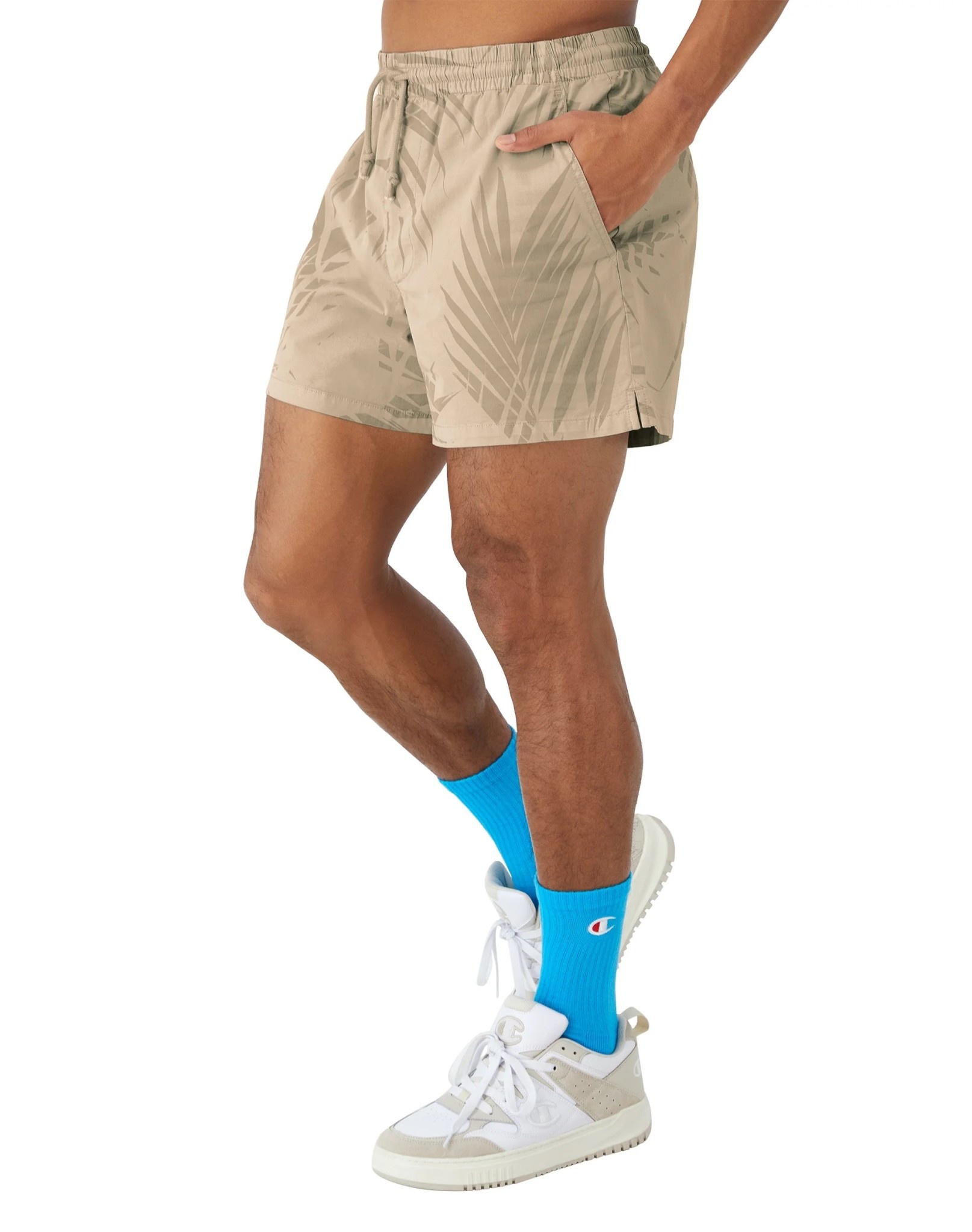 Champion Champion : Washed Woven All Over Palm Print Shorts