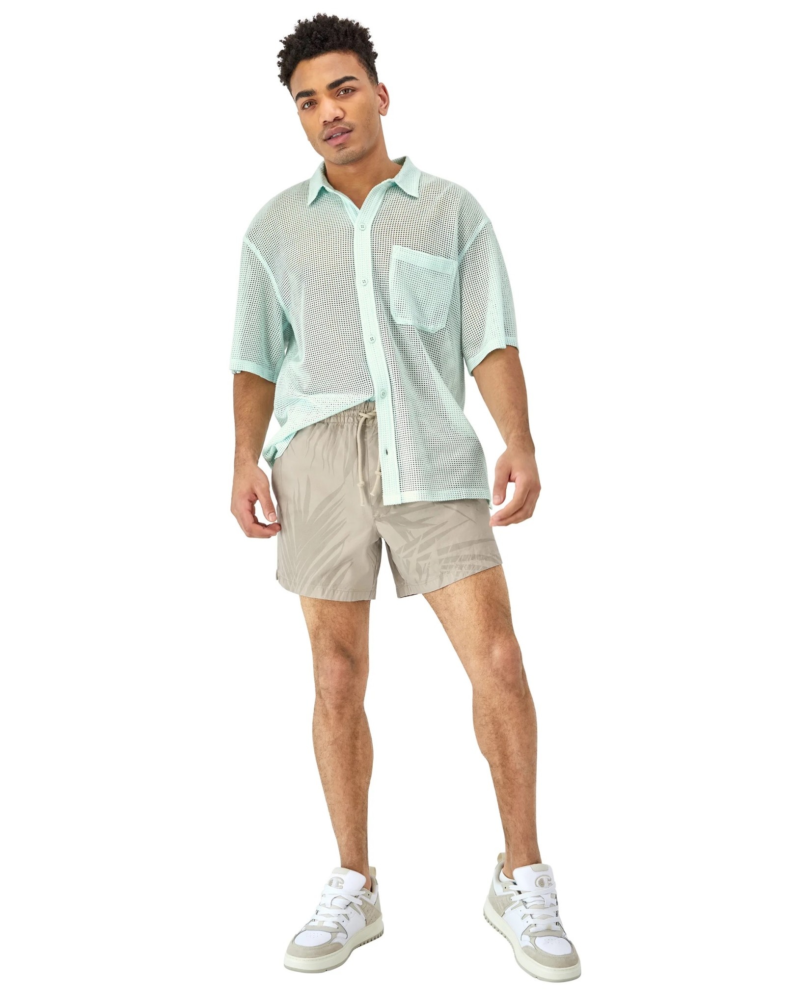 Champion Champion : Mesh Button Down Shirt - Spearmint