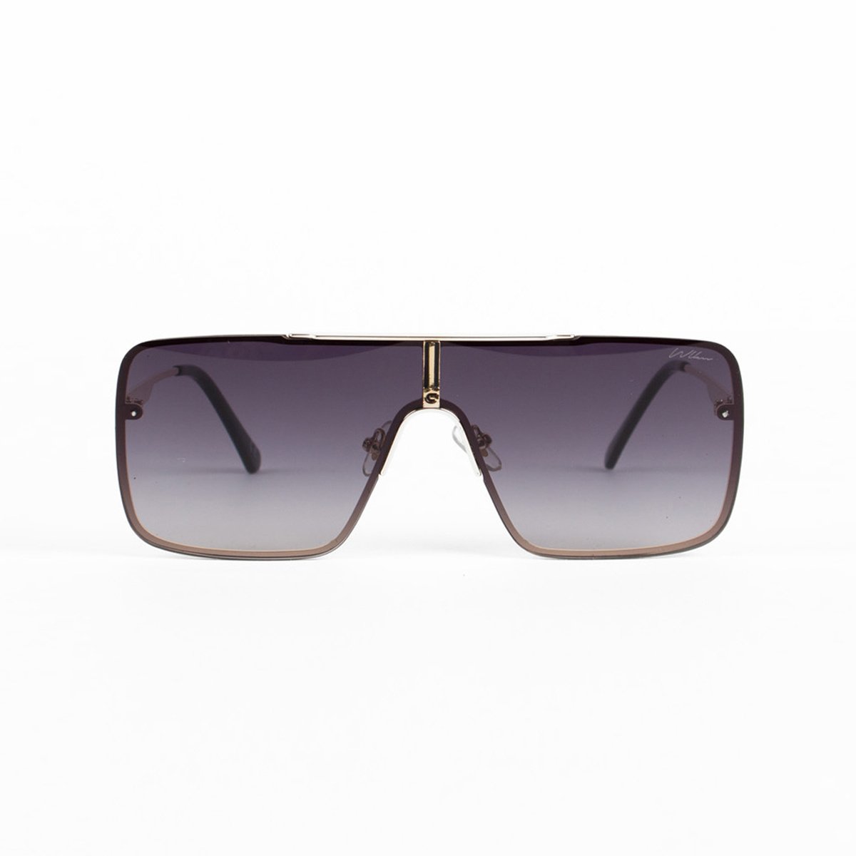 WLKN WLKN : Rex Square Rimless Sunglasses - Gold/Gray