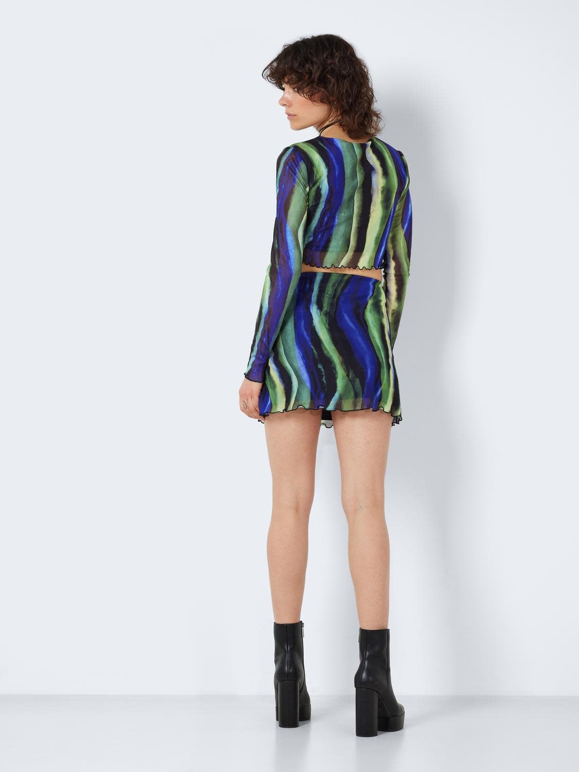 Noisy May Noisy May : Wave Print Mesh Skirt