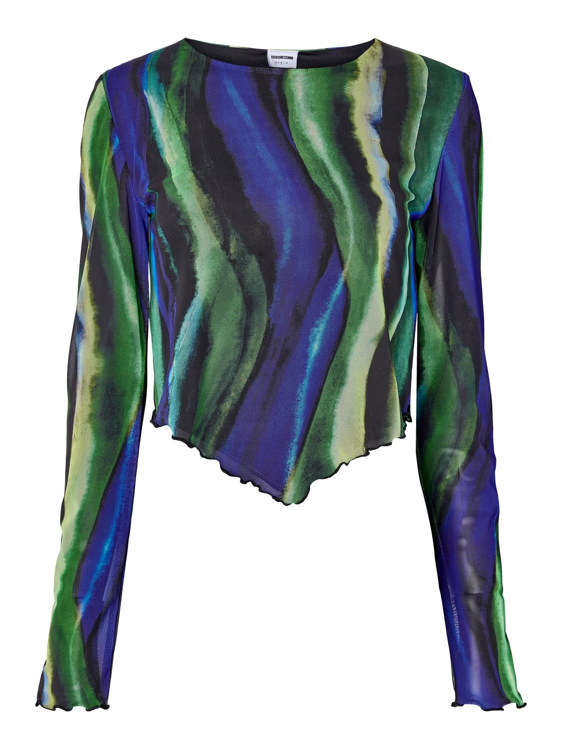 Noisy May Noisy May : Wave Print Mesh Top