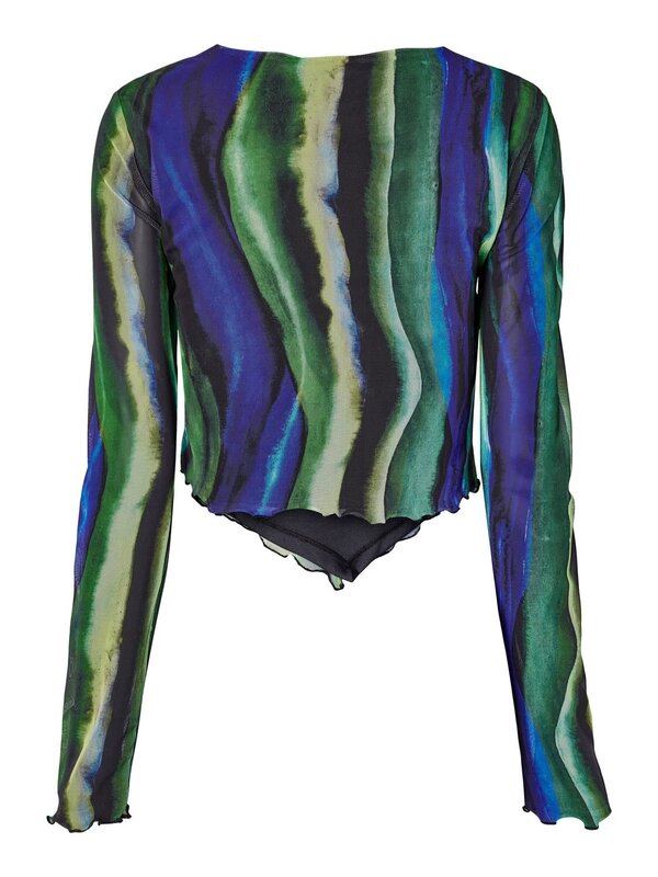 Noisy May Noisy May : Wave Print Mesh Top