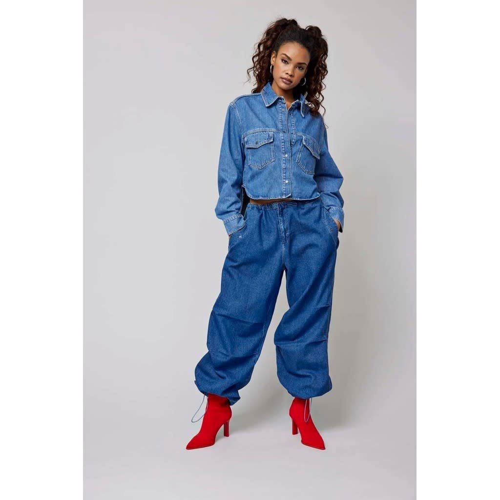 Only Only : Denim Parachute Pants