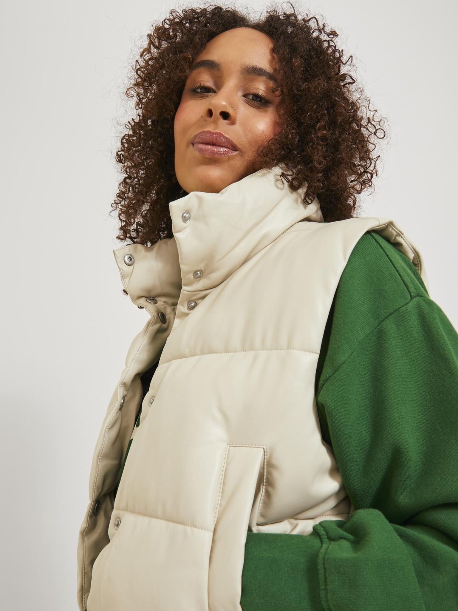 JJXX JJXX : Faux Leather Short Puffer Vest