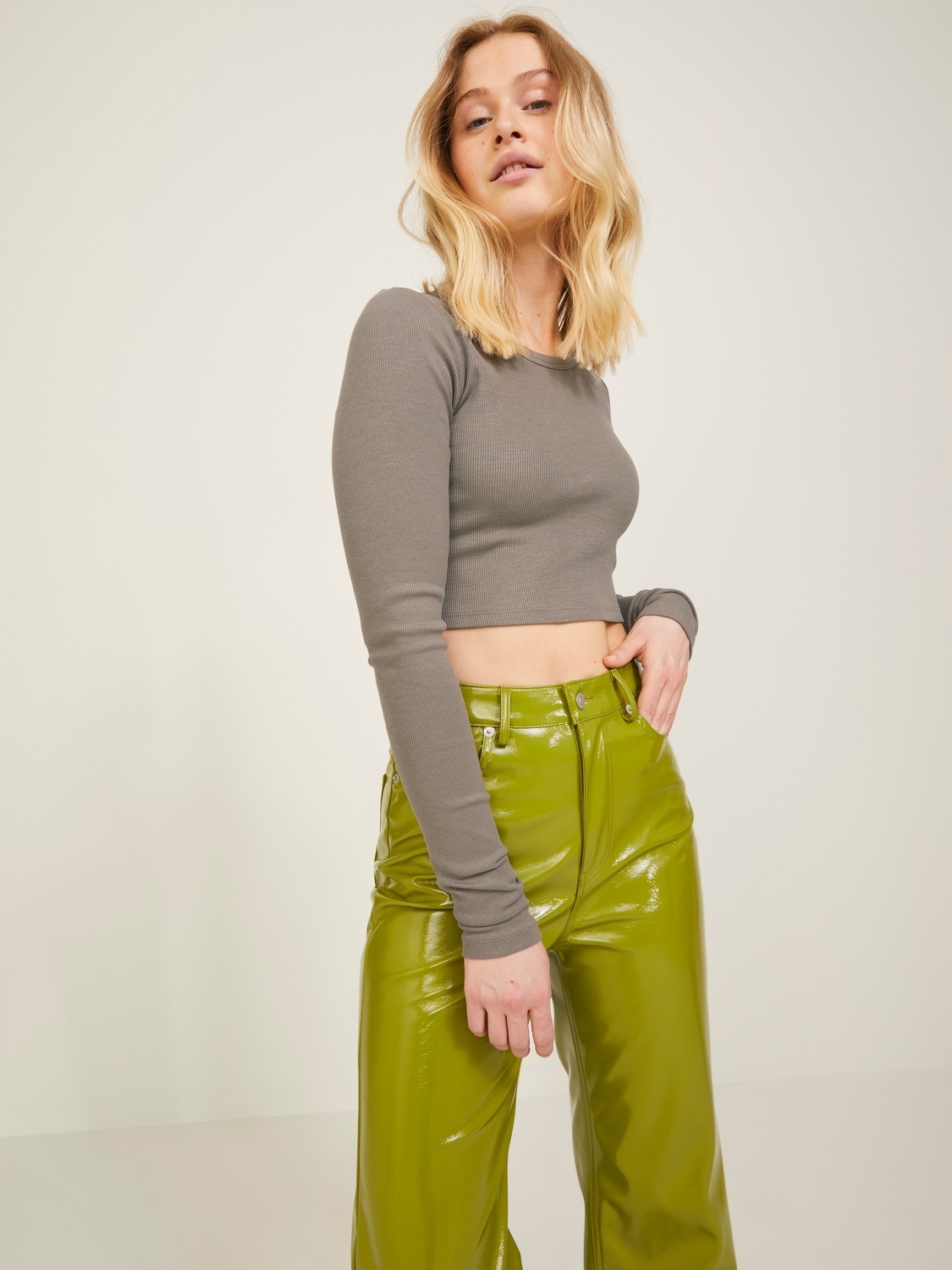 JJXX JJXX : Feline Long Sleeve Rib Tee - Morel