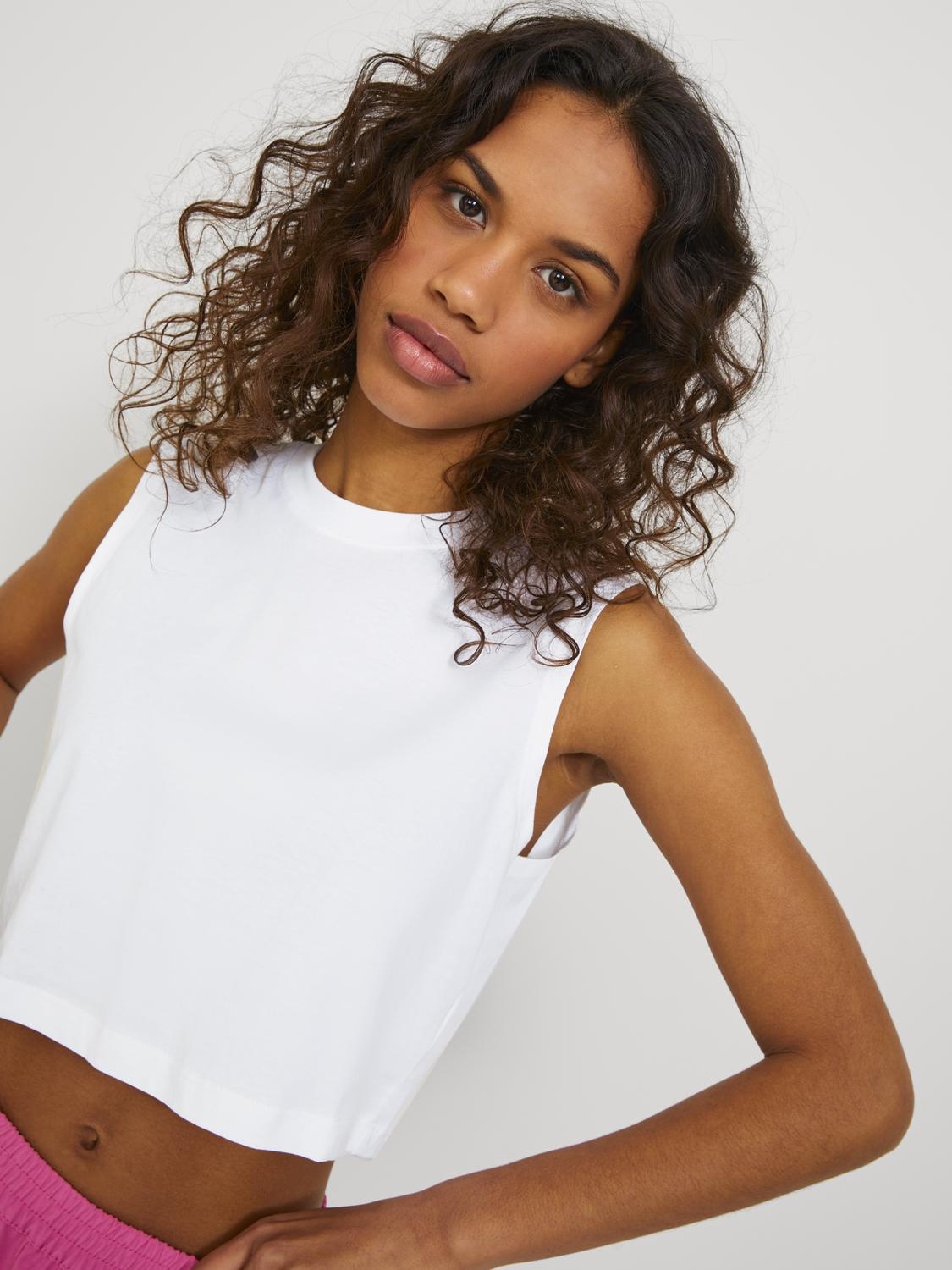 JJXX JJXX : Slim Sleeveless Crop Tee - White