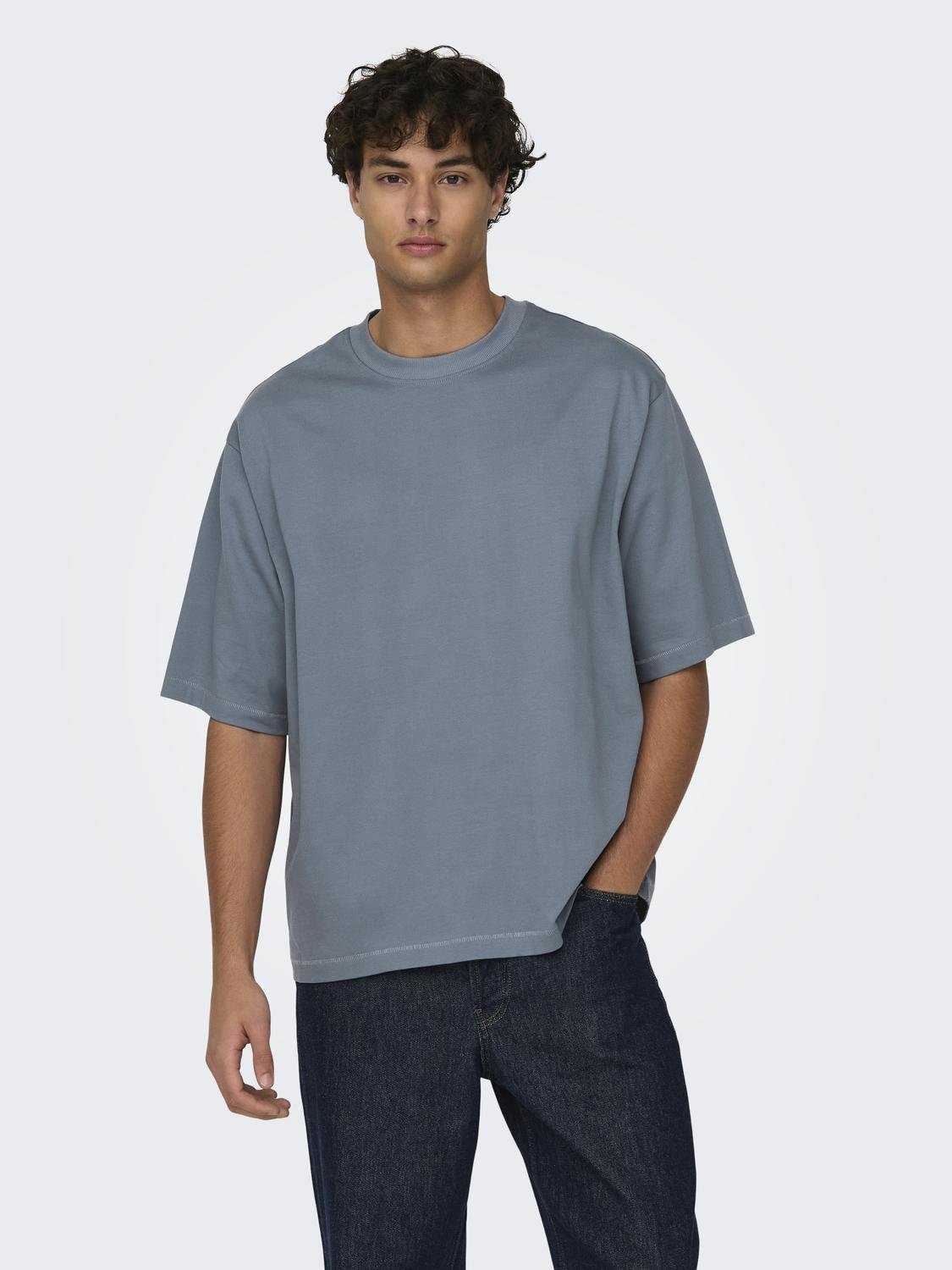 Only and Sons Only & Sons - Millenium Oversize S/S Tee - Flint Stone