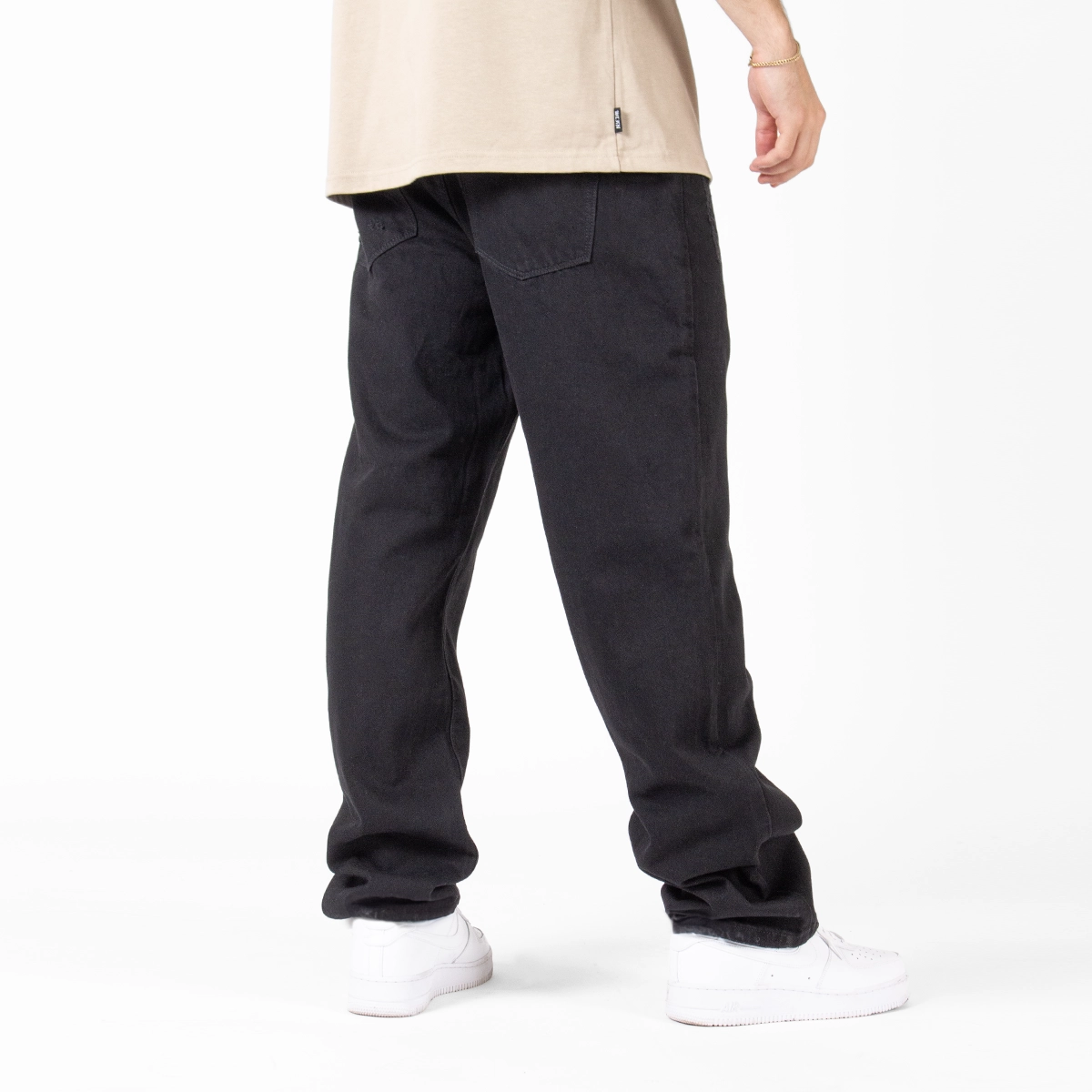 WLKN WLKN : Distressed Logo Loose Fit Denim Pants