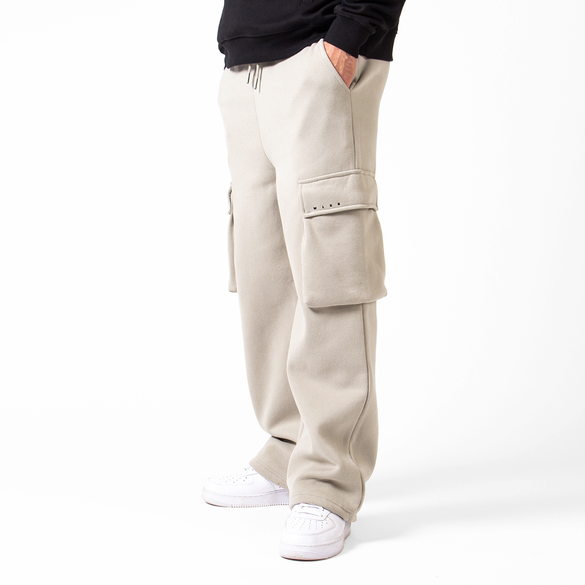 WLKN WLKN : Tonal Wide Leg Cargo Sweatpants
