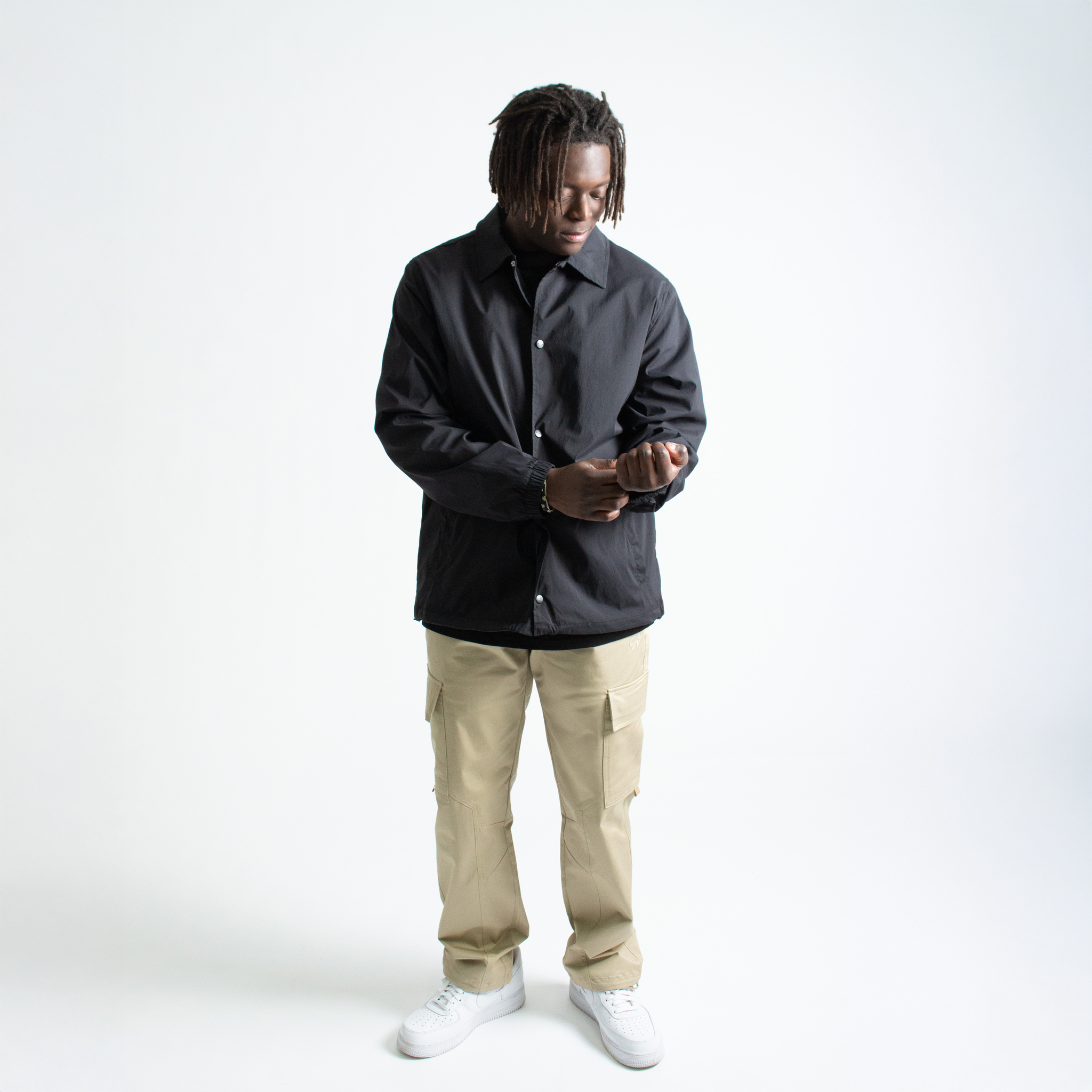 LOHEN ローヘン V COLLAR LIGHT JACKET / black LZLRUN Reflective Jacket Casual Hiphop Windbreaker Night