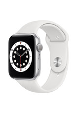Apple Apple Watch Series 6 GPS, 44mm Silver Aluminum Case with White Sport Band - Regular