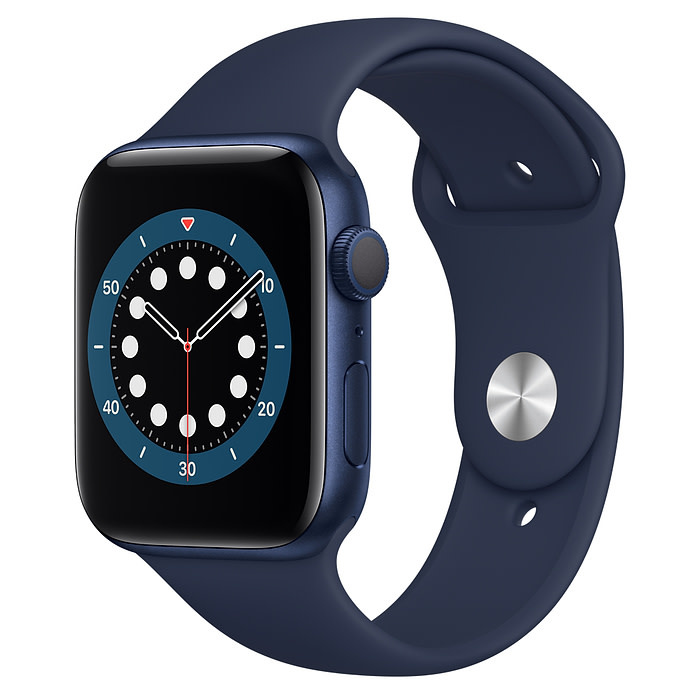 Apple Apple Watch Series 6 GPS, 44mm Blue Aluminum Case with Deep Navy Sport Band - Regular