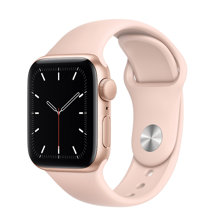 Apple Apple Watch SE GPS, 40mm Gold Aluminum Case with Pink Sand Sport Band  - Regular - Johns Hopkins University
