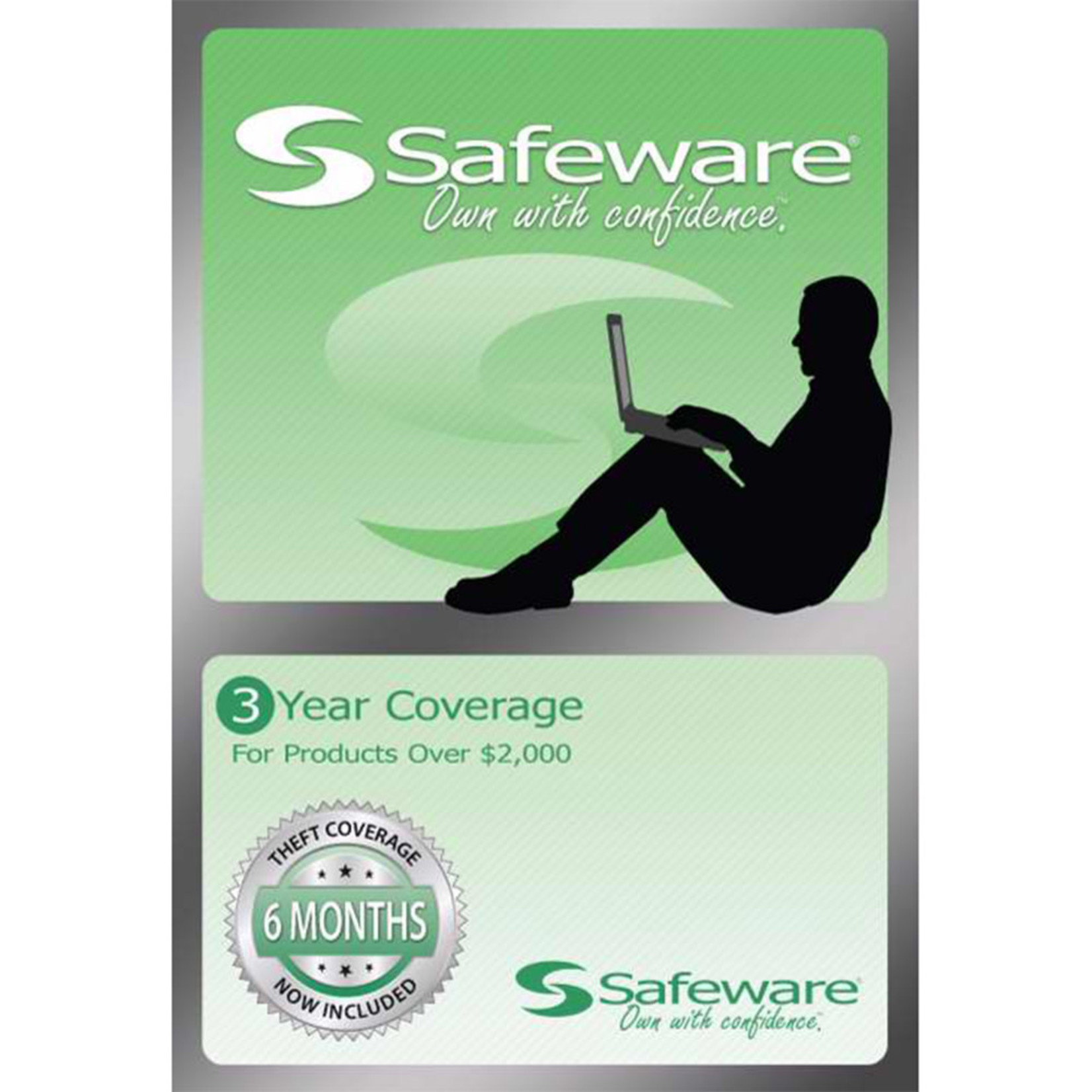 Safeware Safeware 3 Year Coverage for Products Over $2,000 Light Green Card Accidental damage and theft coverage