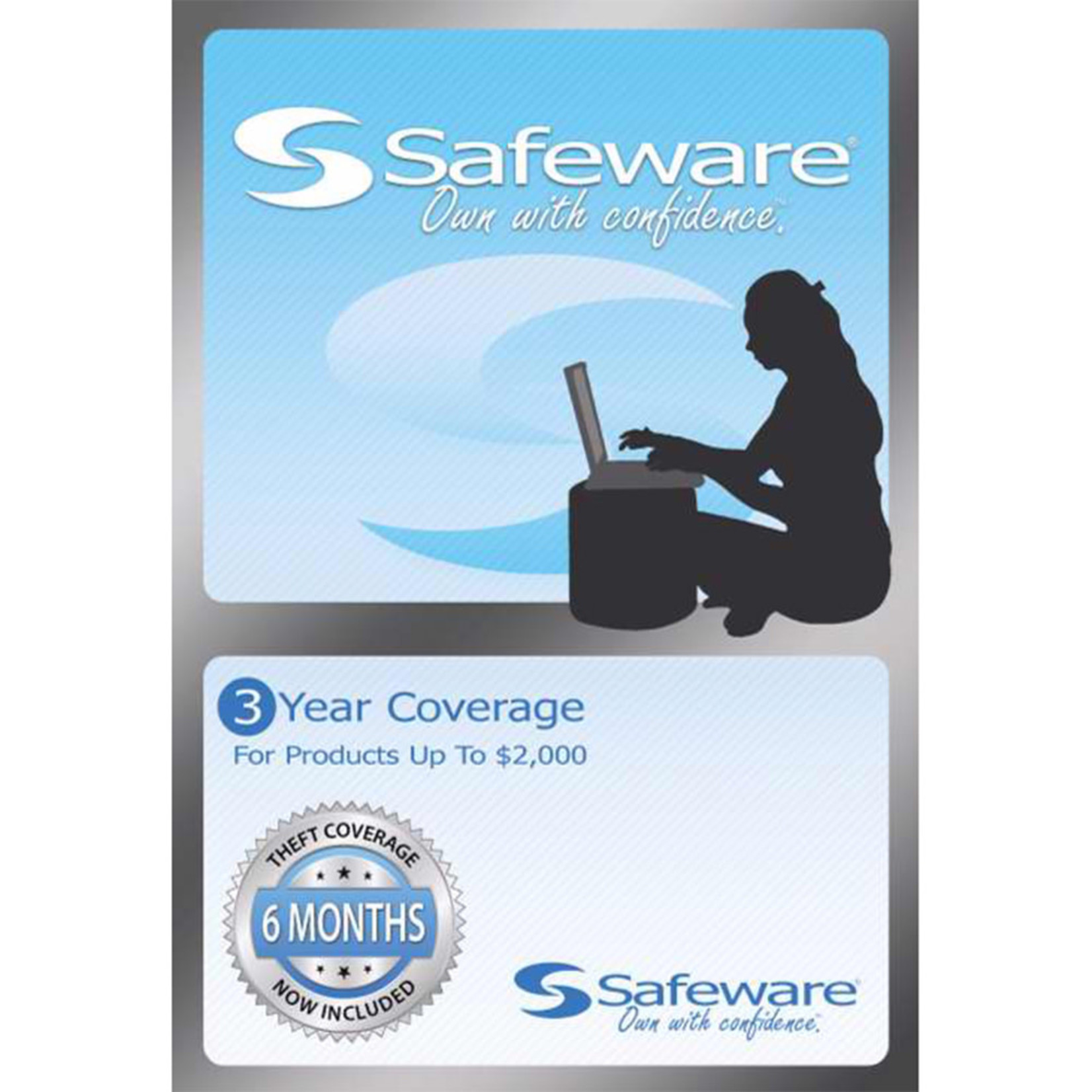 Safeware Safeware 3 Year Coverage for Products up to $2000 Light Blue Card Accidental Damage and theft coverage