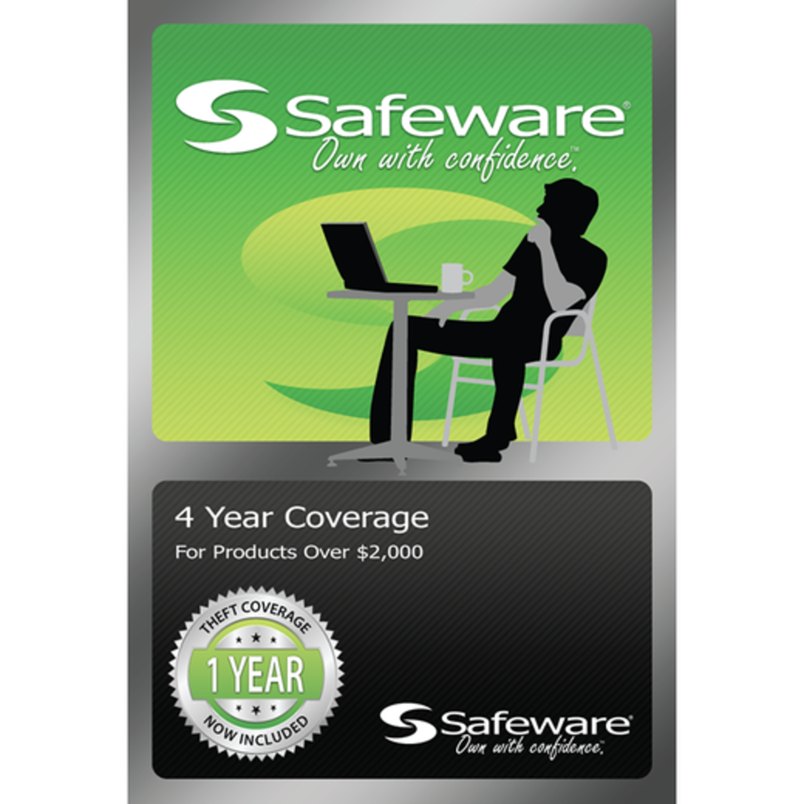Safeware Safeware 4 Year Coverage for Products Over $2,000 Green Card Accidental Damage and theft coverage.