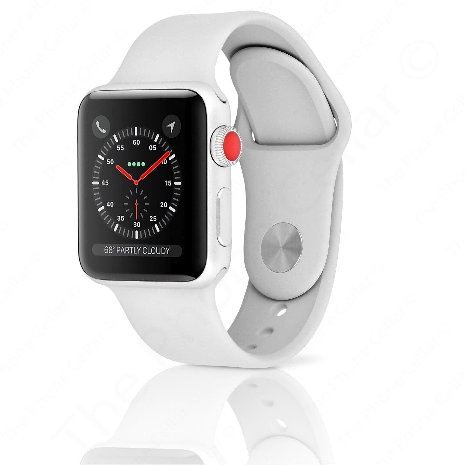 Apple Apple Watch Series 3 GPS + Cellular, 42mm Silver Aluminum Case with  Fog Sport Band