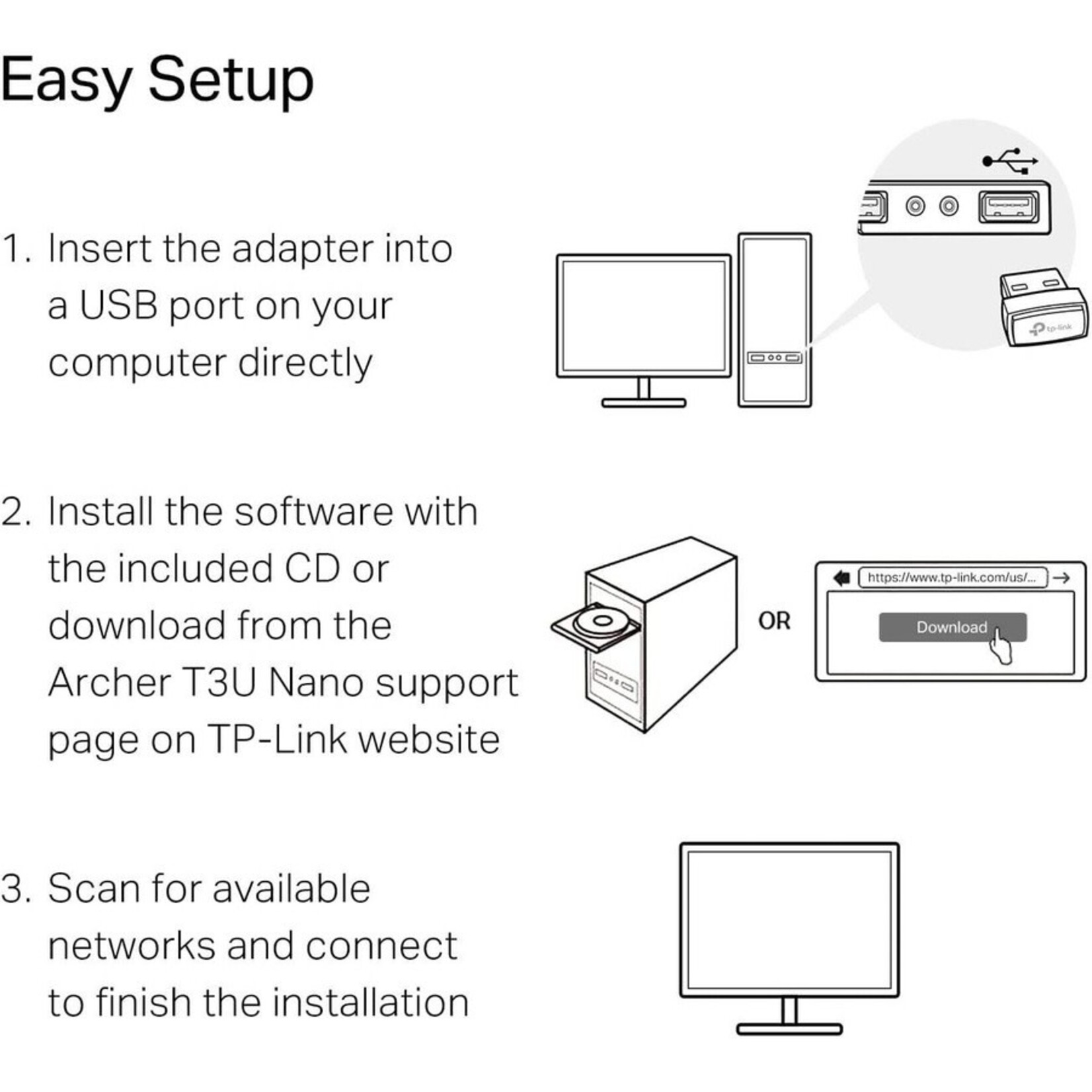 TP-Link TP-Link Wi-Fi Adapter: AC1300 Dual Band USB 2.0 Type A - 1.27 Gbit/s - Archer T3U Nano
