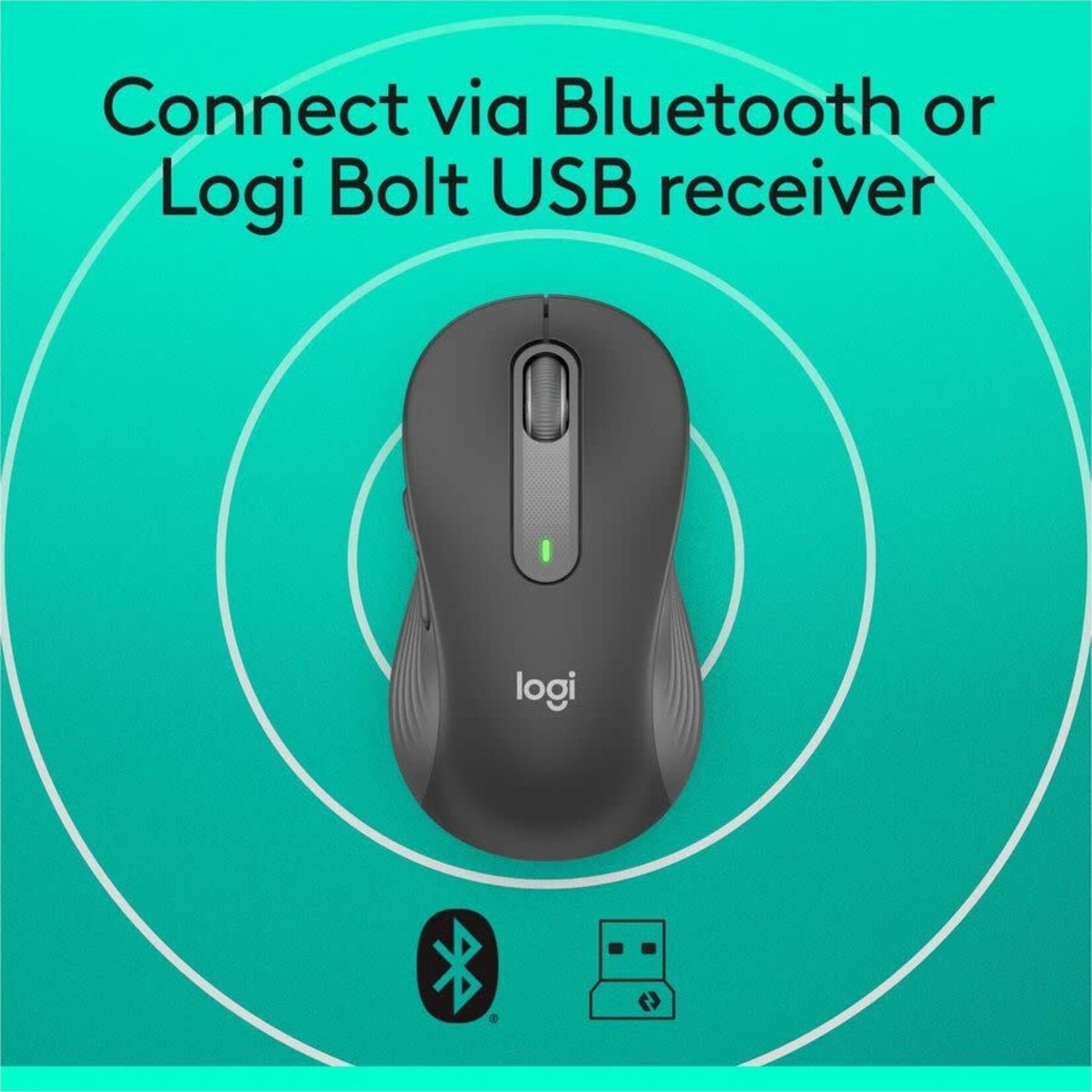 logitech Logitech Signature M650 Wireless Mouse - For Small to Medium Sized Hands, 2-Year Battery, Silent Clicks, Customizable Side Buttons, Bluetooth, Multi-Device Compatibility (Graphite)