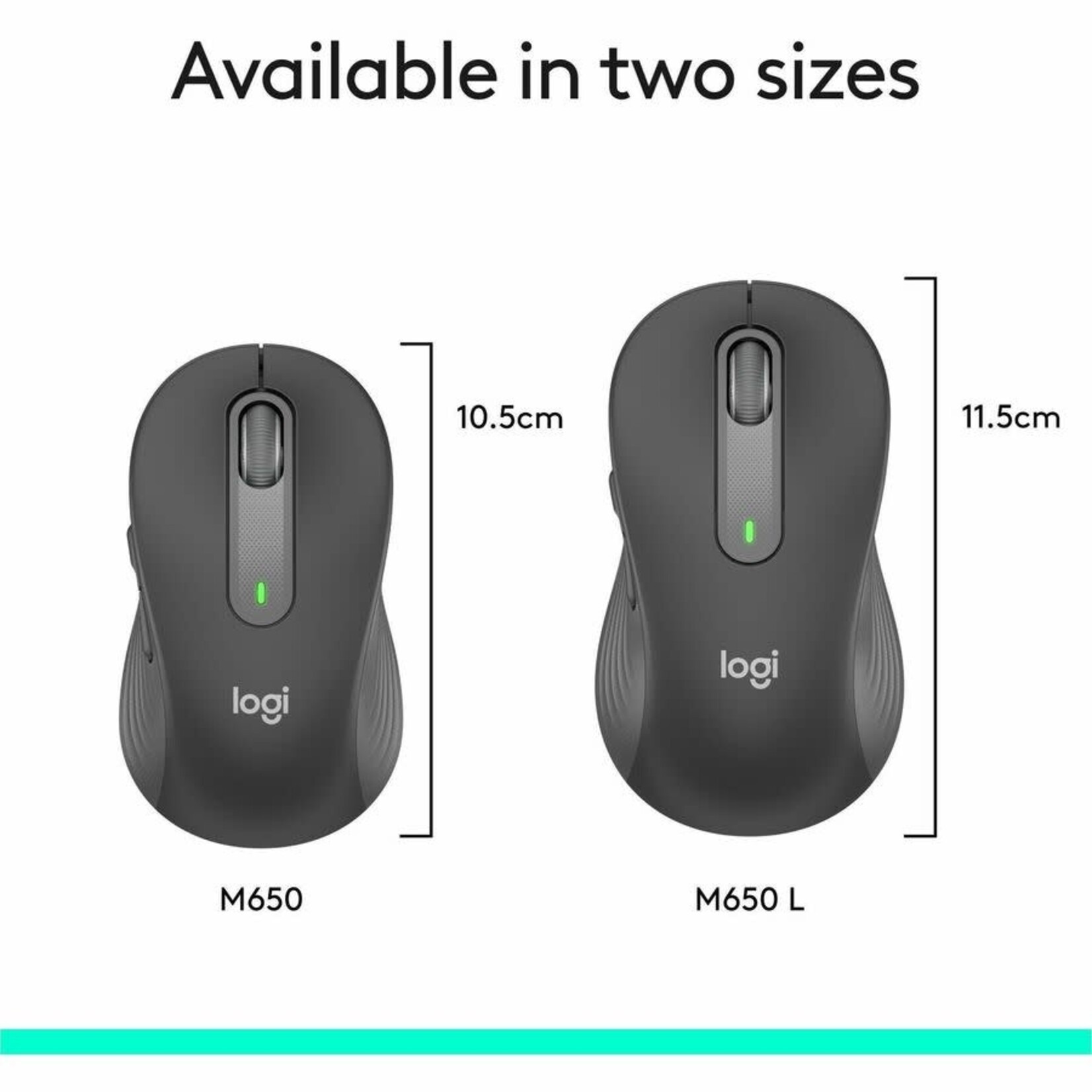 logitech Logitech Signature M650 L Full Size Wireless Mouse - For Large Sized Hands, 2-Year Battery, Silent Clicks, Graphite