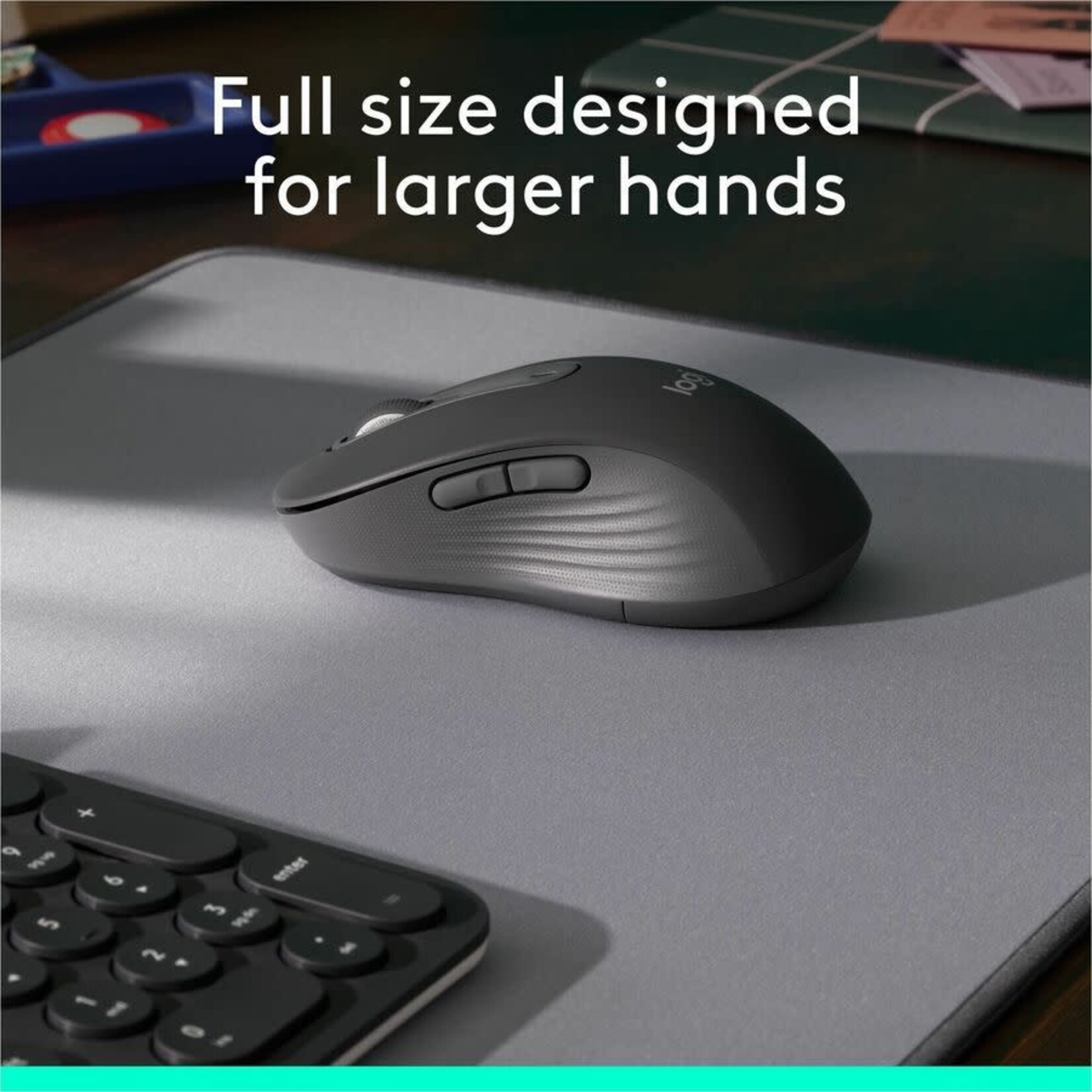 logitech Logitech Signature M650 L Full Size Wireless Mouse - For Large Sized Hands, 2-Year Battery, Silent Clicks, Graphite