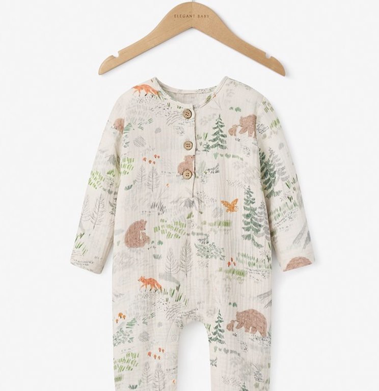 Elegant Baby Bear Print Jumpsuit
