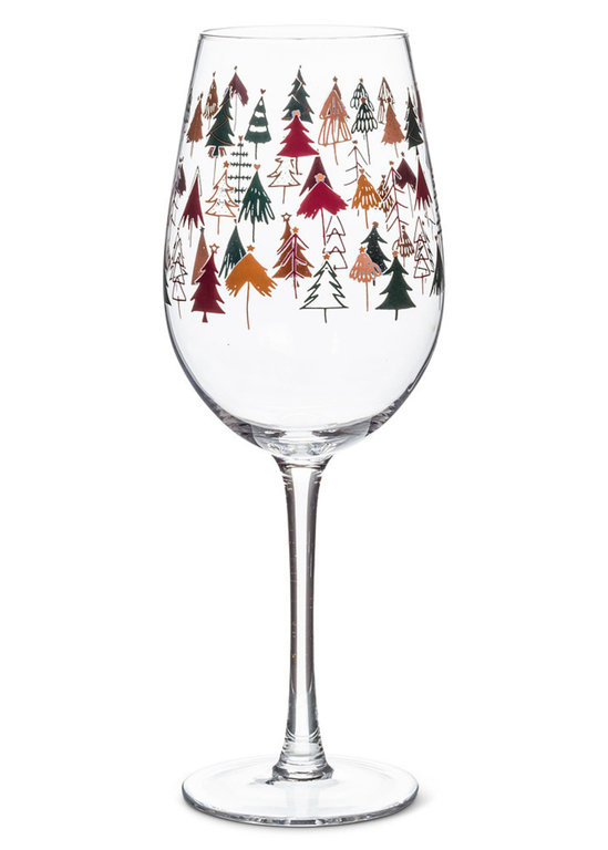 Abbott Wintry Trees Wine Glass