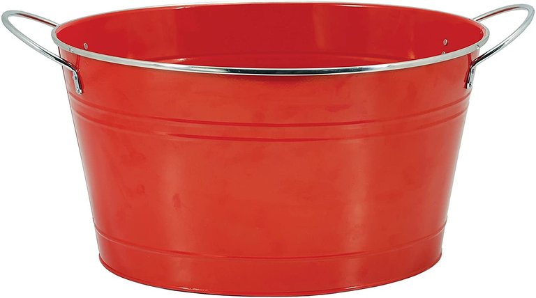 Design Home Red Galvanized Metal Tub