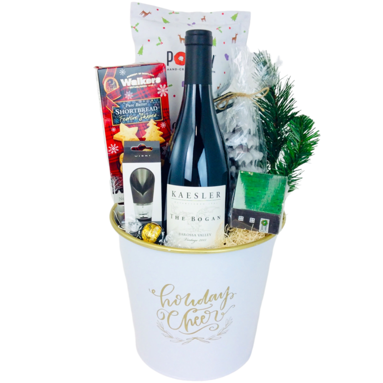 Custom Holiday Wine Basket