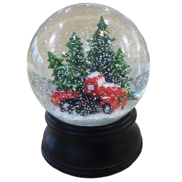 Truck With Tree Snow Globe