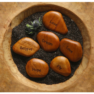 Round Acacia Wood Stone Round Acacia Wood Stone
